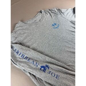 Caribbean Joe Mens XL Gray Long Sleeve Fishing Graphic T-Shirt Good Things Bait